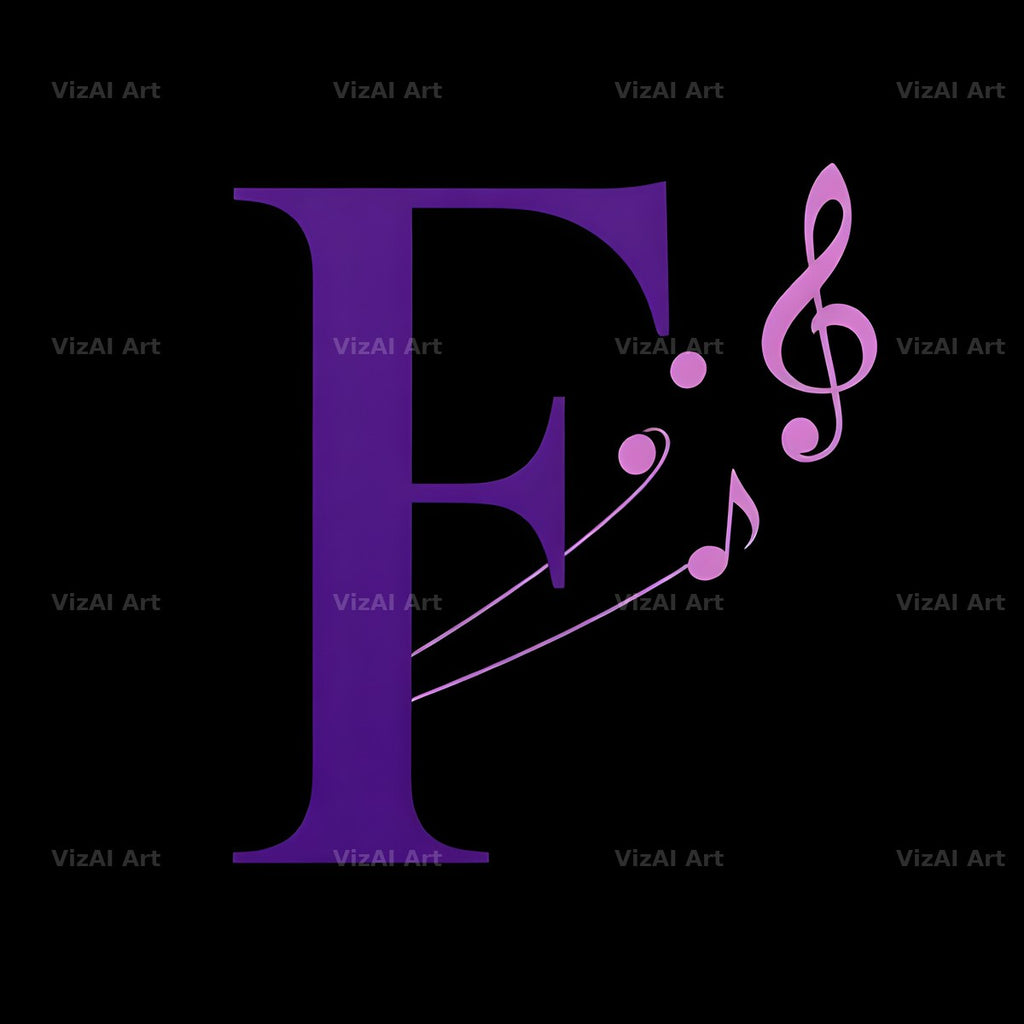 Violet Music Note alphabet letter F