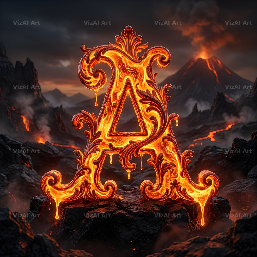 Volcanic Ember alphabet letter A