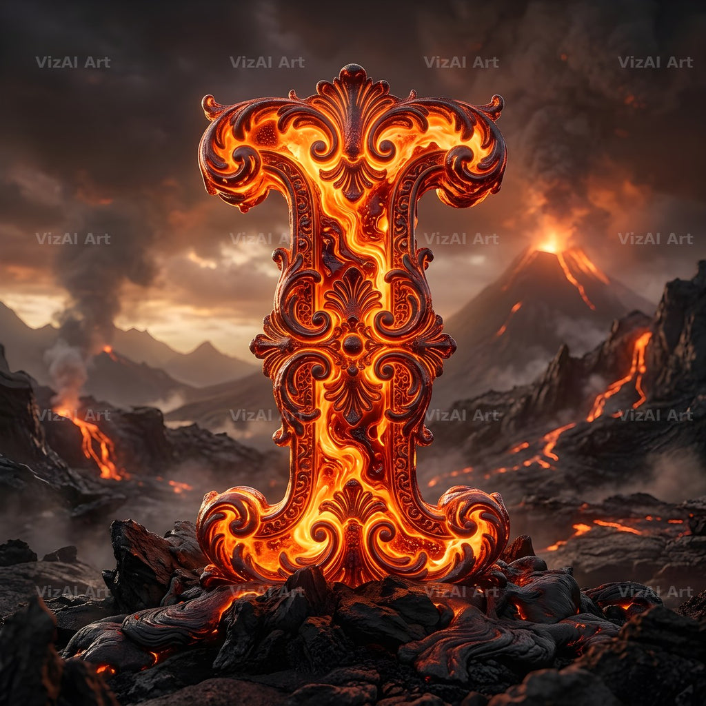 Volcanic Ember alphabet letter I