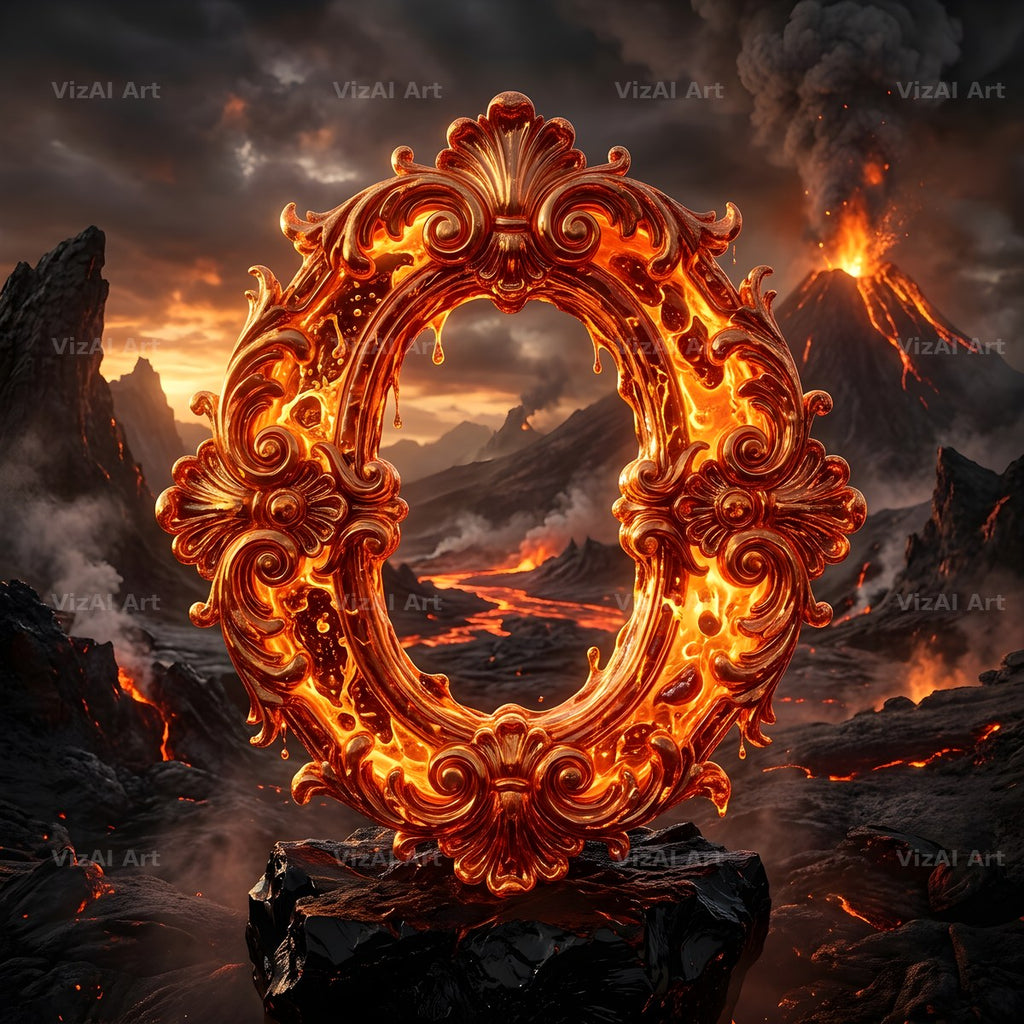 Volcanic Ember alphabet letter O
