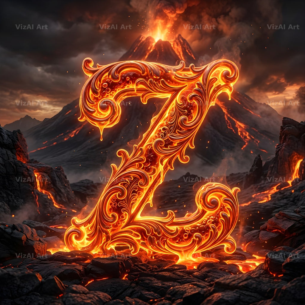 Volcanic Ember alphabet letter Z