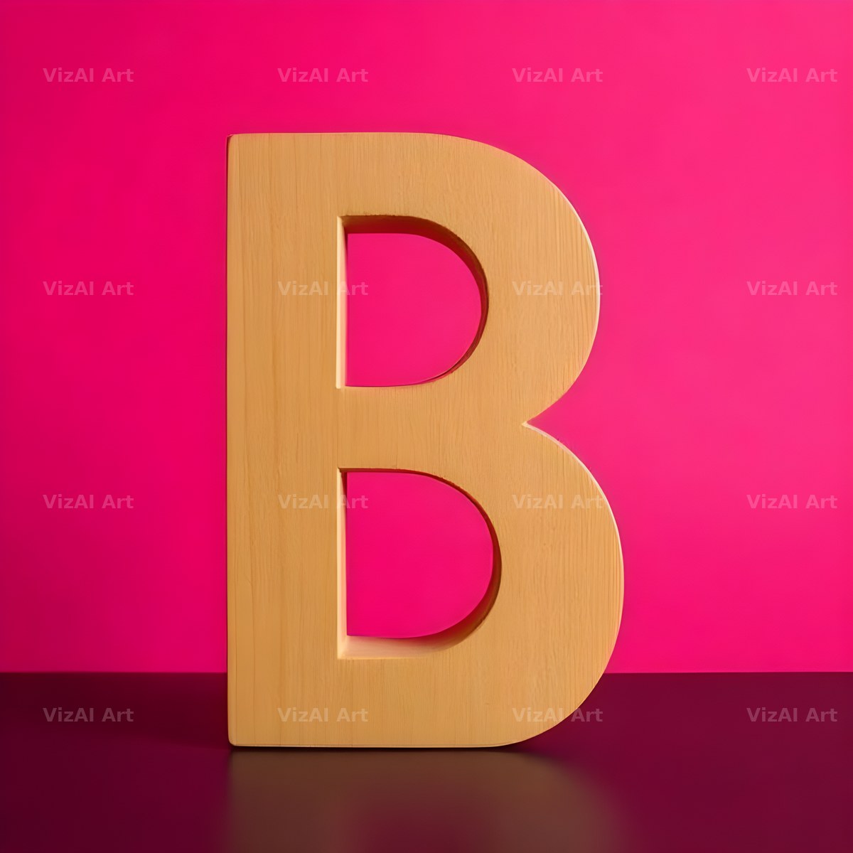 Wood Block Pink alphabet letter B