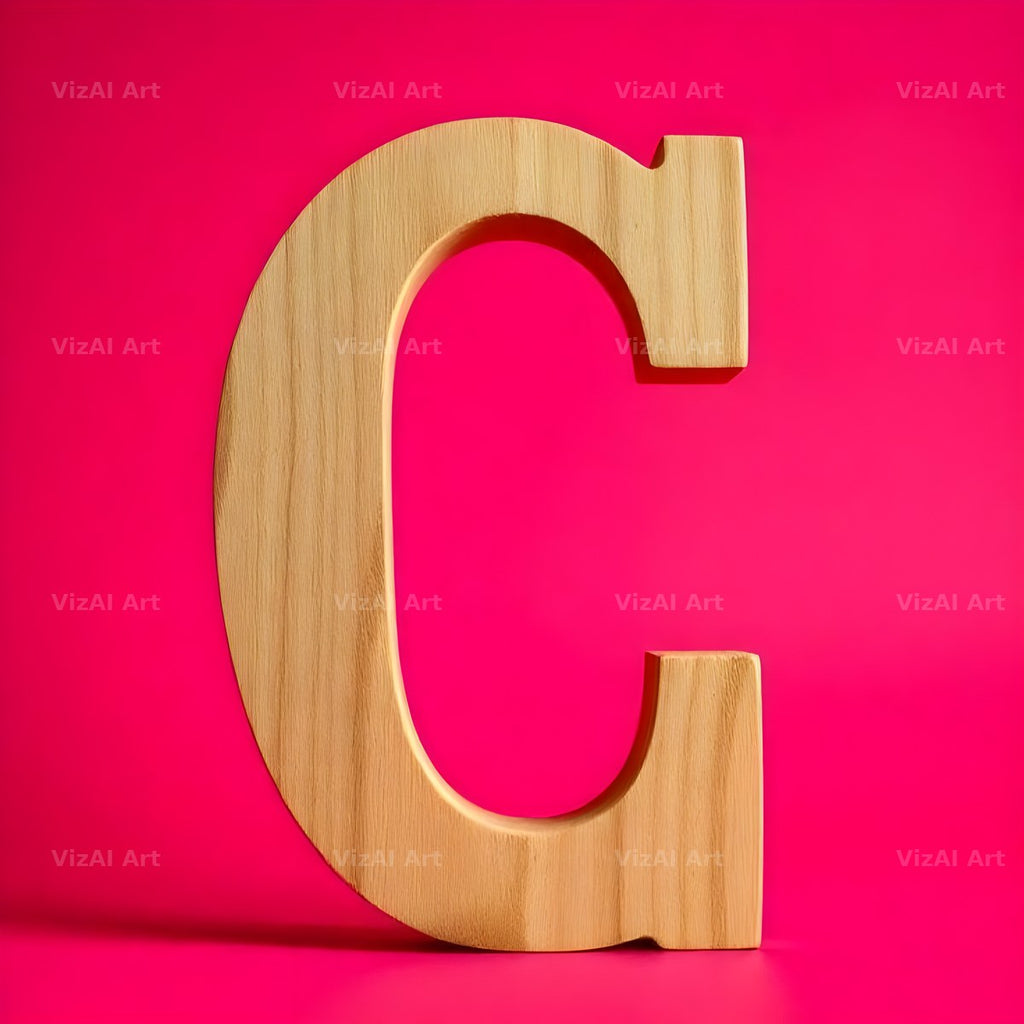 Wood Block Pink alphabet letter C