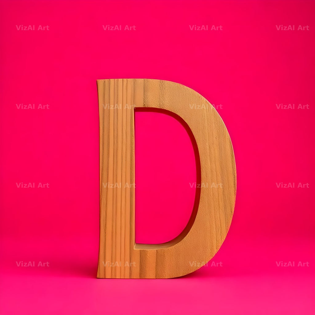 Wood Block Pink alphabet letter D