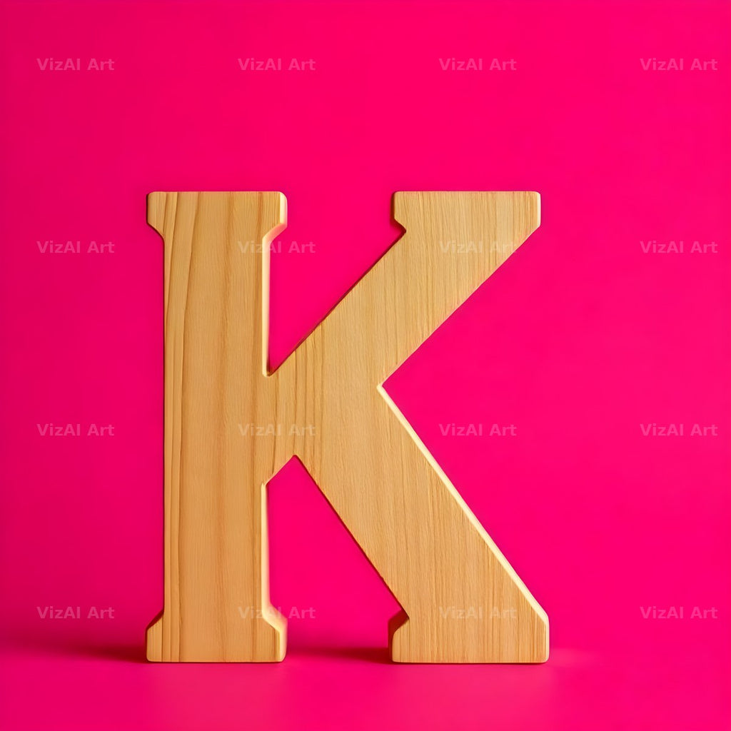 Wood Block Pink alphabet letter K