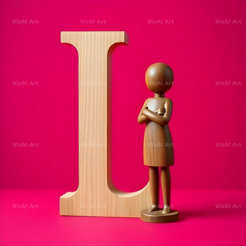Wood Block Pink alphabet letter L