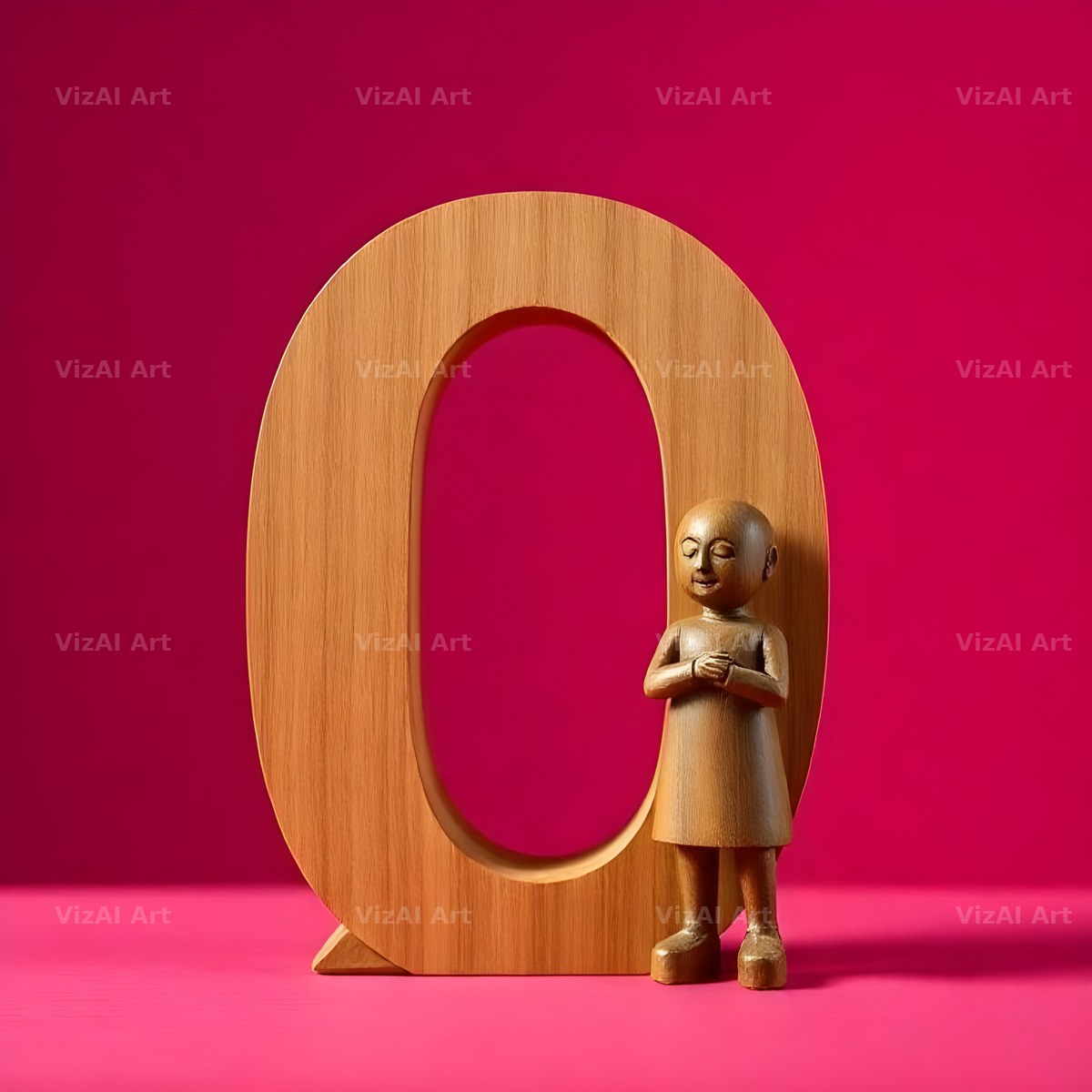 Wood Block Pink alphabet letter O