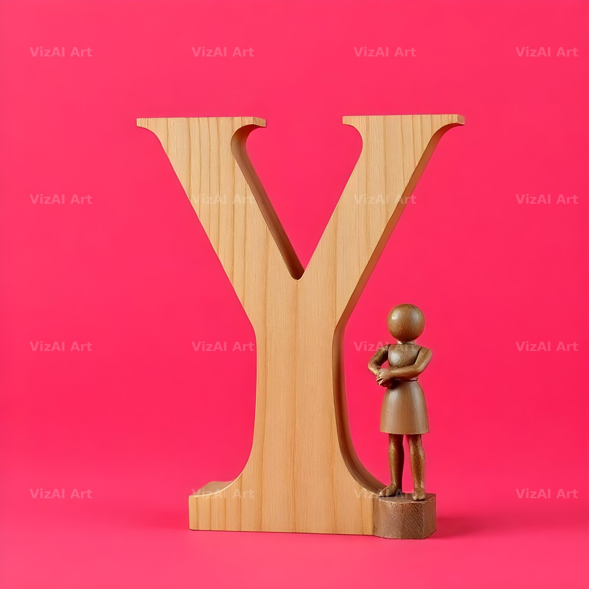 Wood Block Pink alphabet letter Y
