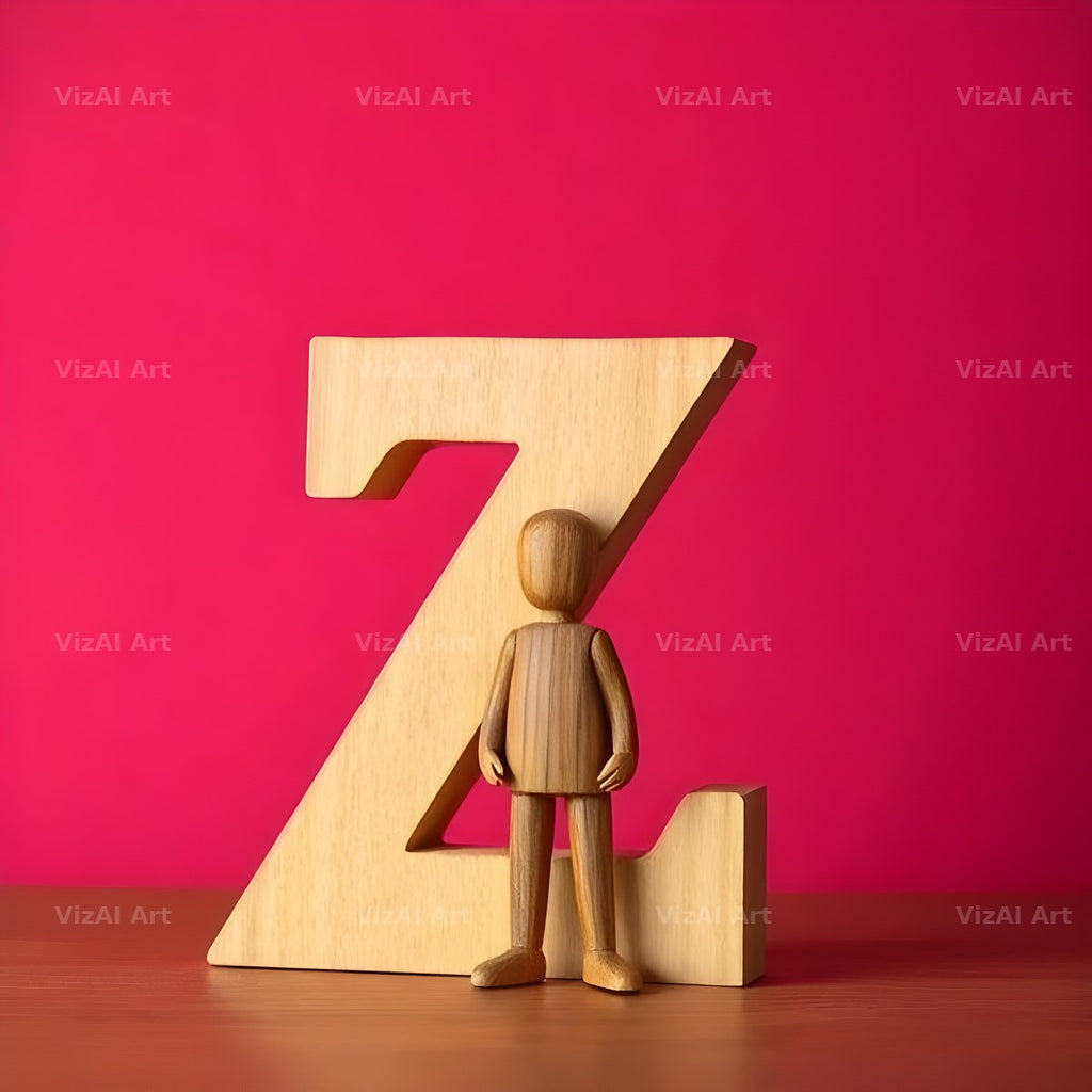 Wood Block Pink alphabet letter Z