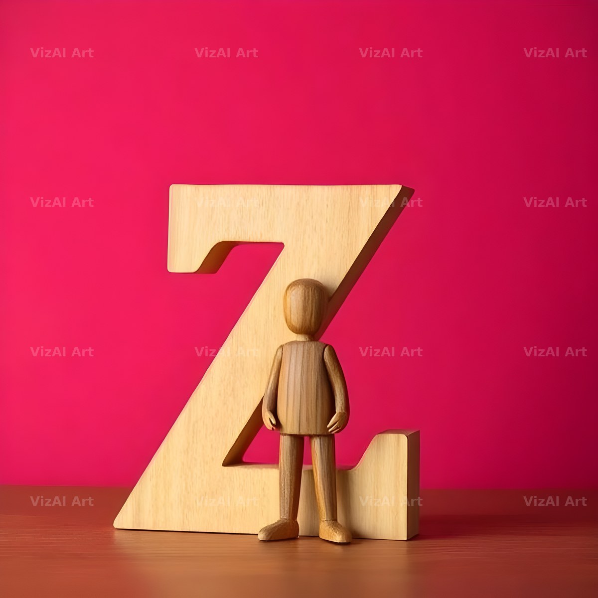 Wood Block Pink alphabet letter Z