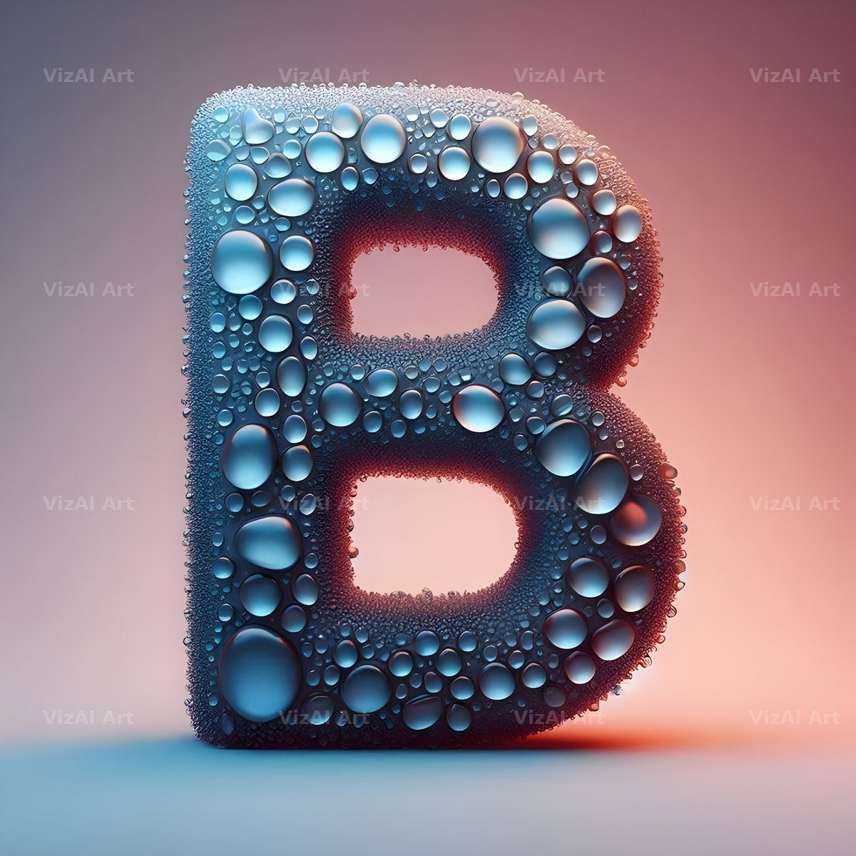 Water Droplet alphabet letter B
