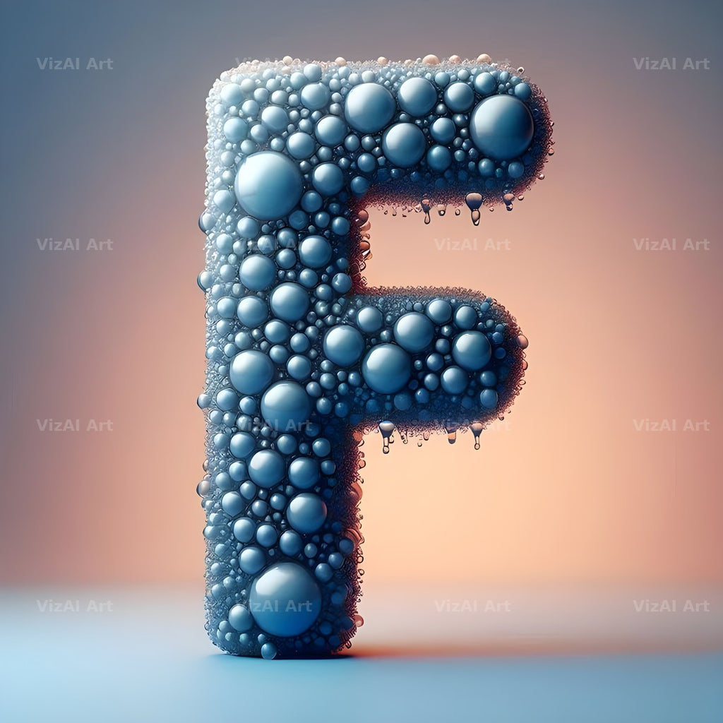 Water Droplet alphabet letter F