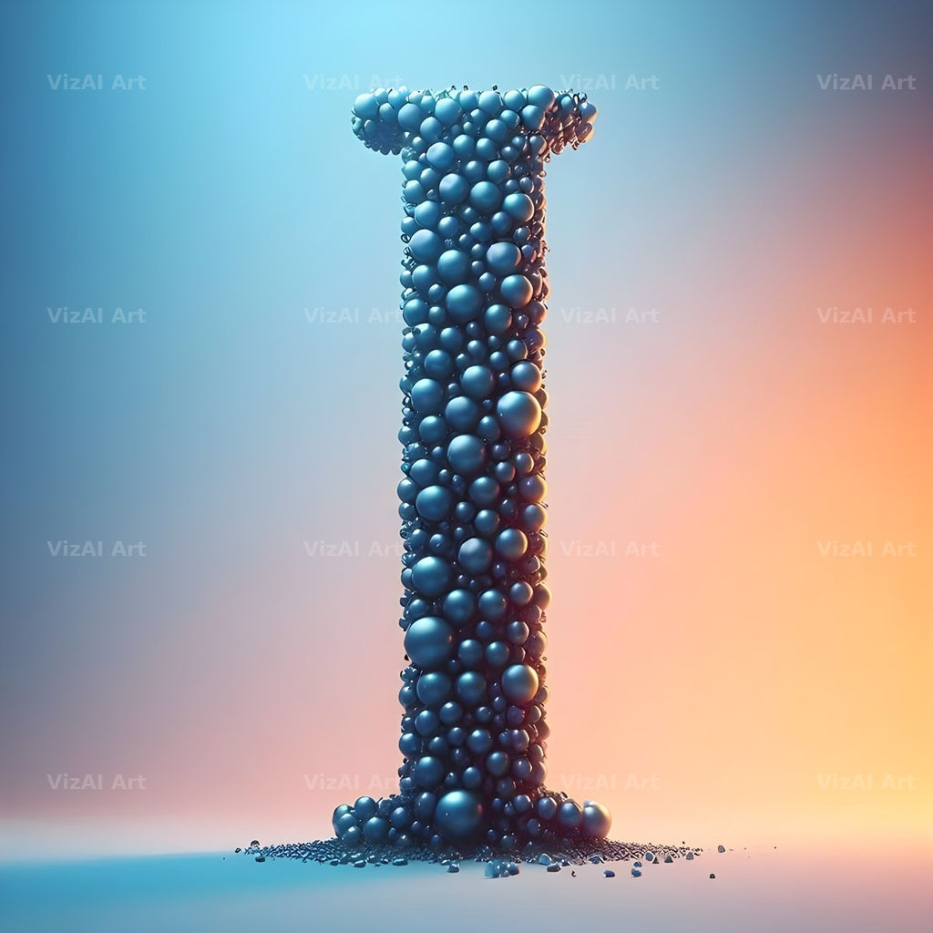 Water Droplet alphabet letter I