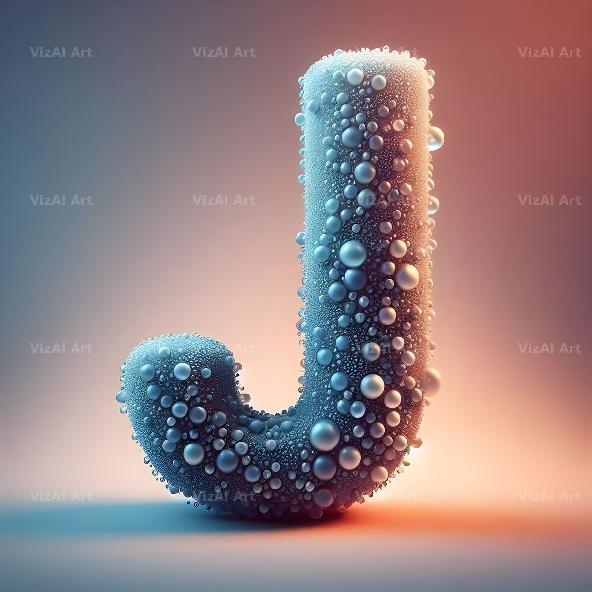 Water Droplet alphabet letter J