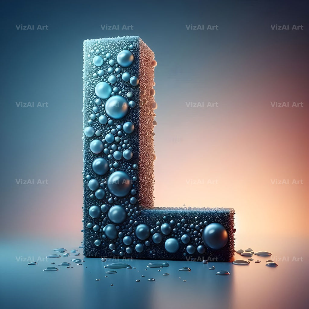 Water Droplet alphabet letter L