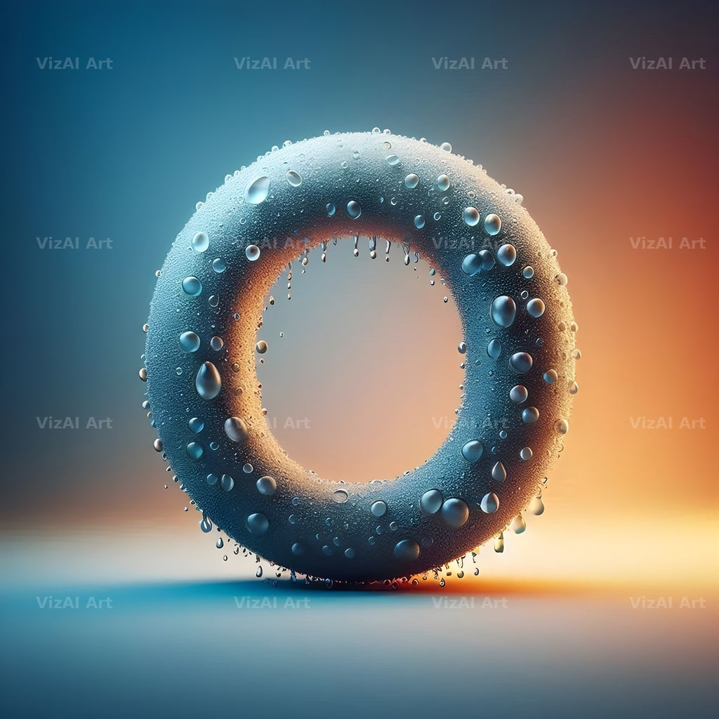Water Droplet alphabet letter O