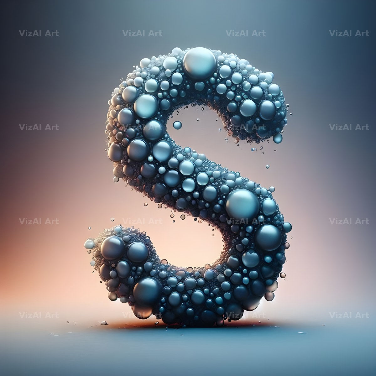 Water Droplet alphabet letter S