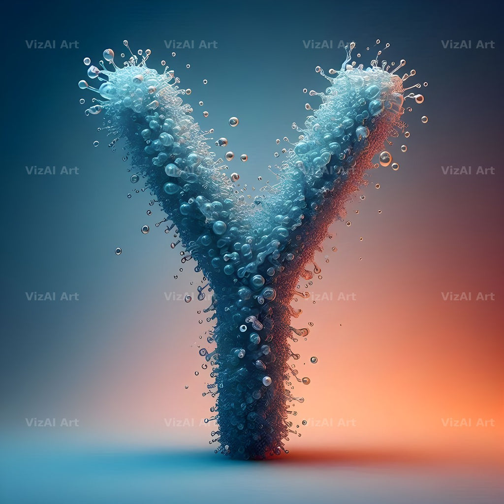 Water Droplet alphabet letter Y