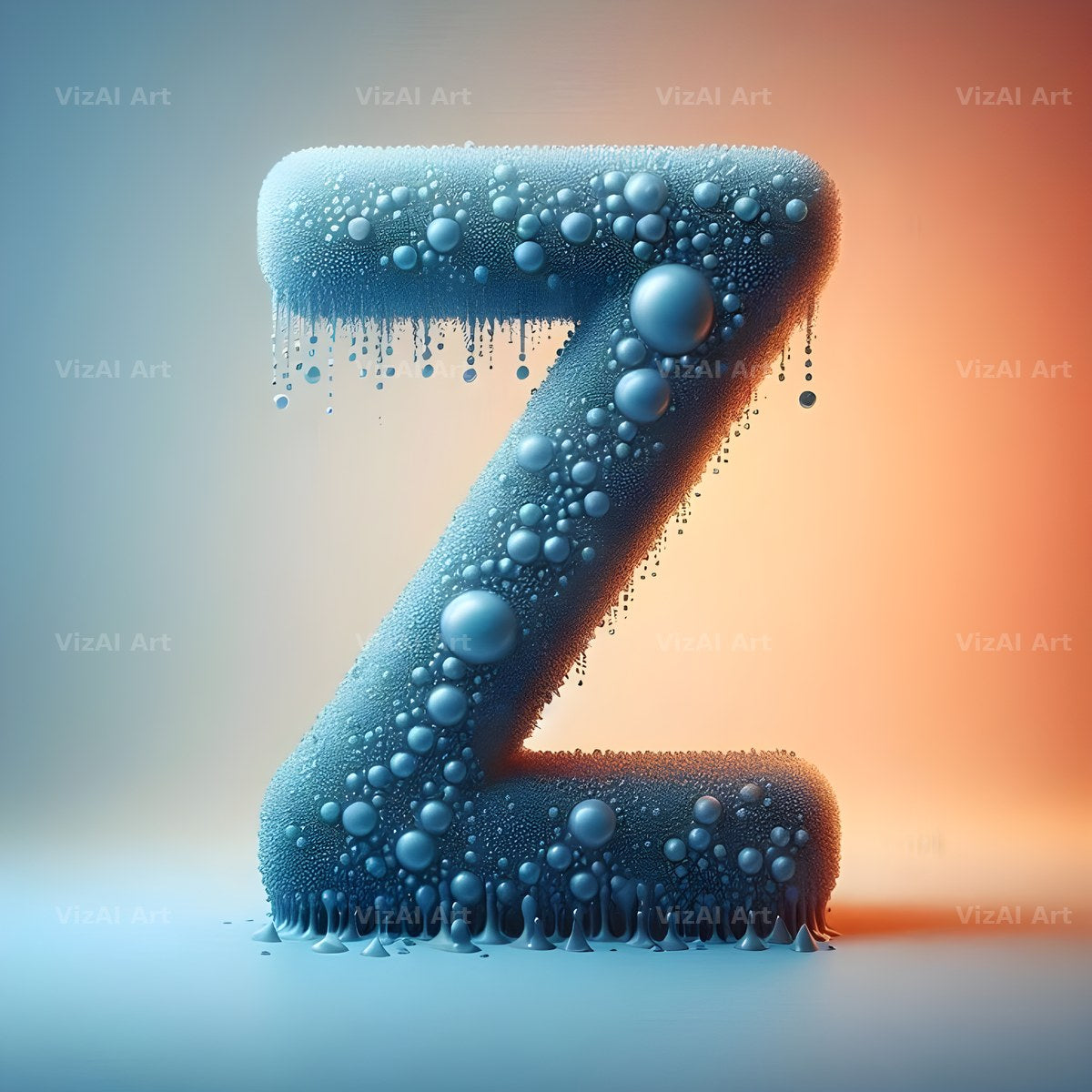Water Droplet alphabet letter Z