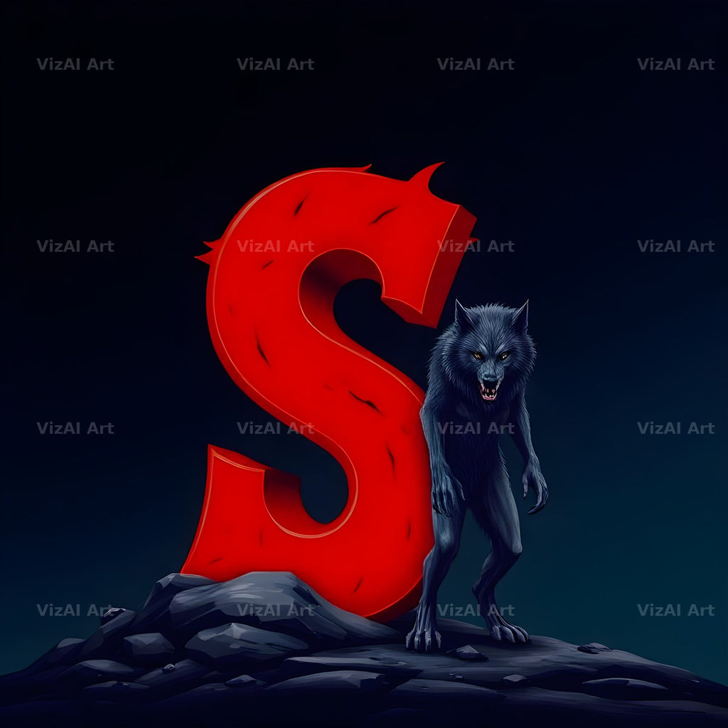 Werewolf Moonlit alphabet letter S