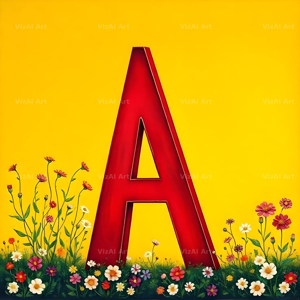 Wildflower Field alphabet letter A