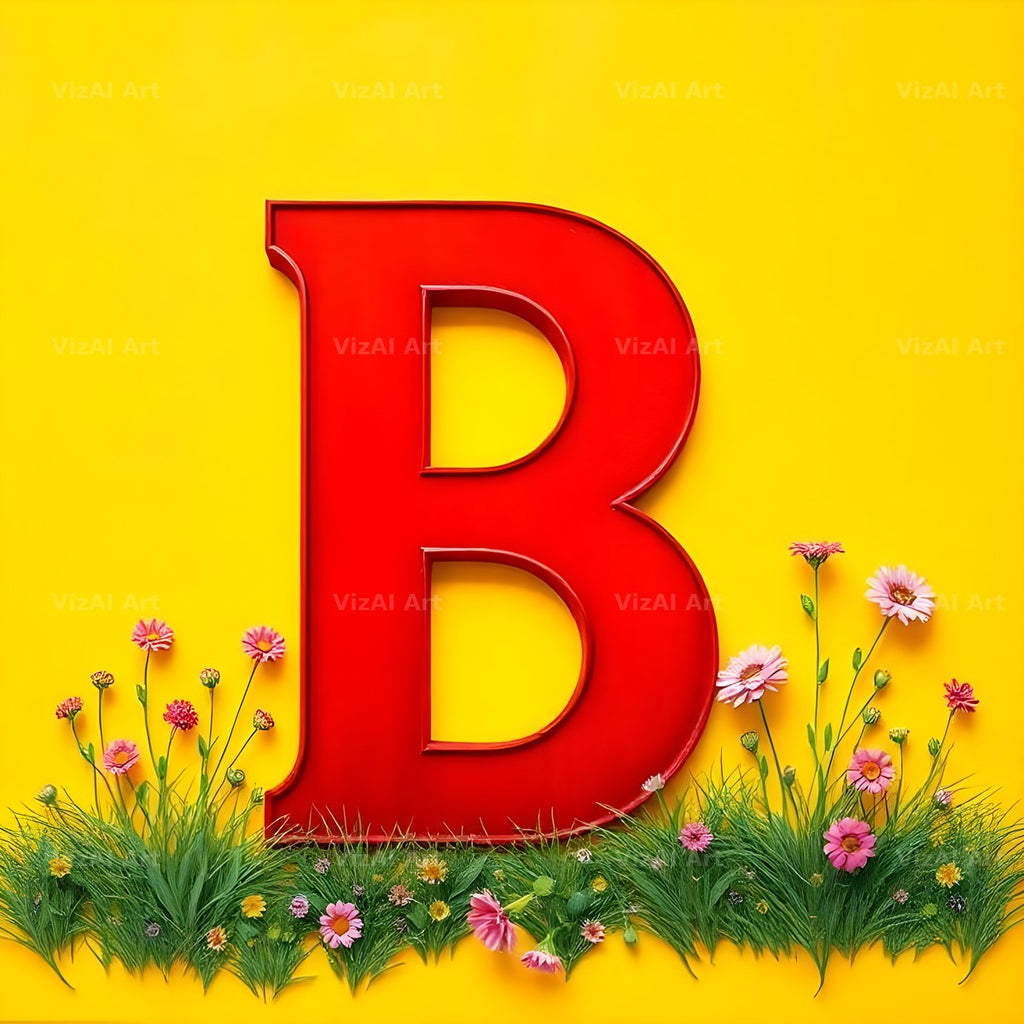 Wildflower Field alphabet letter B