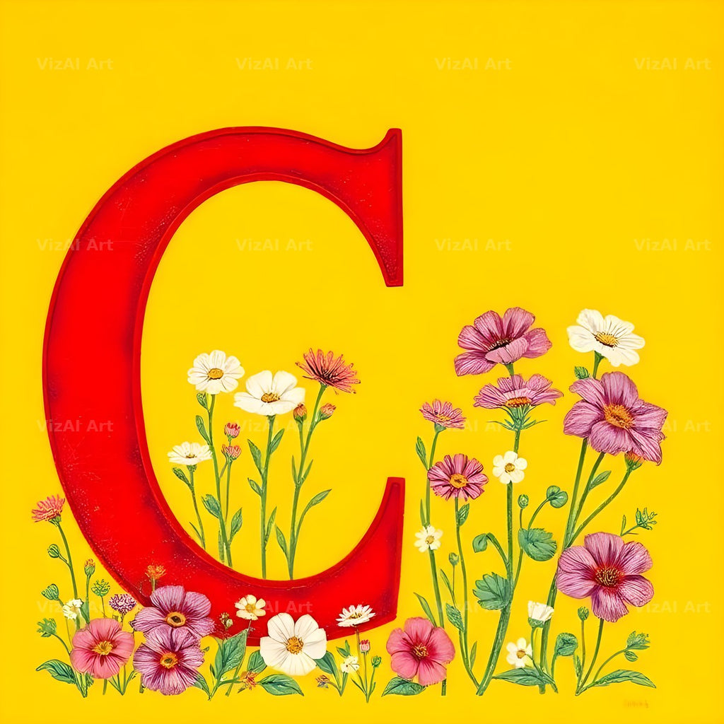 Wildflower Field alphabet letter C
