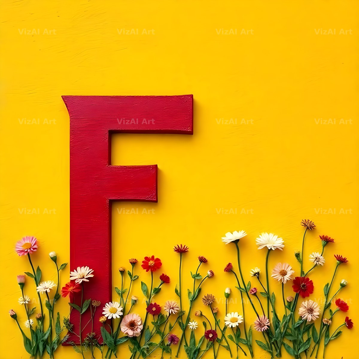 Wildflower Field alphabet letter F