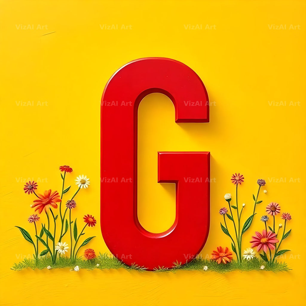 Wildflower Field alphabet letter G
