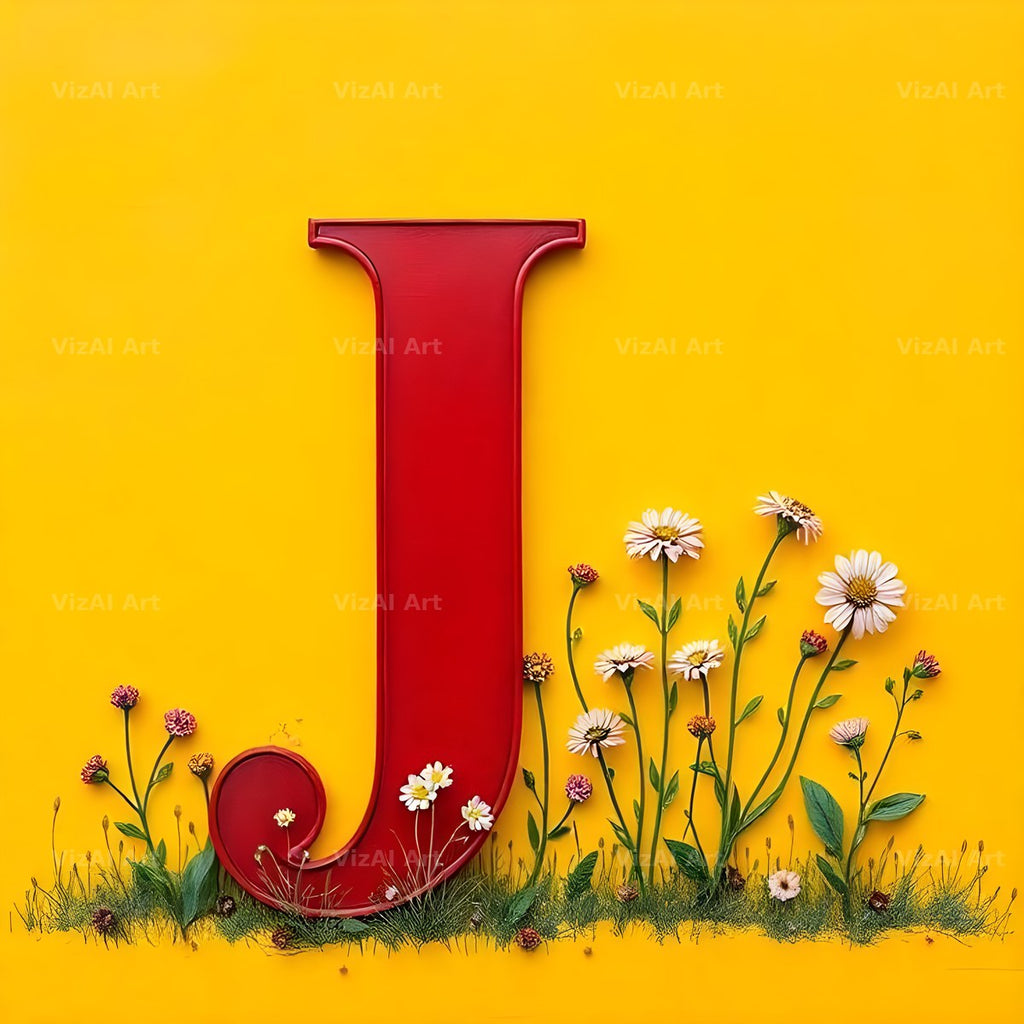 Wildflower Field alphabet letter J