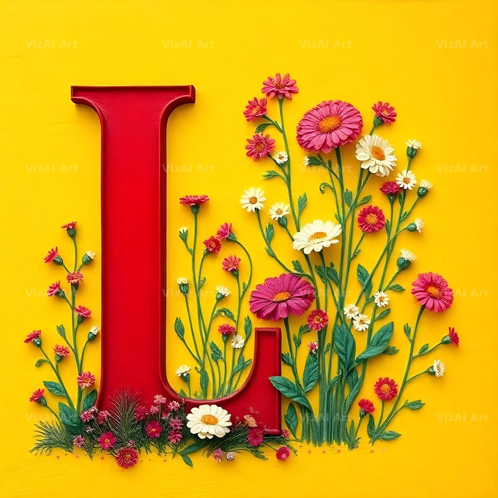 Wildflower Field alphabet letter L