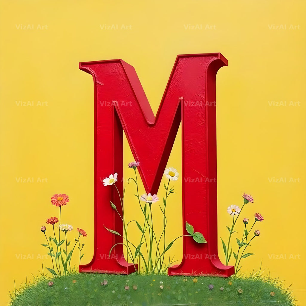Wildflower Field alphabet letter M