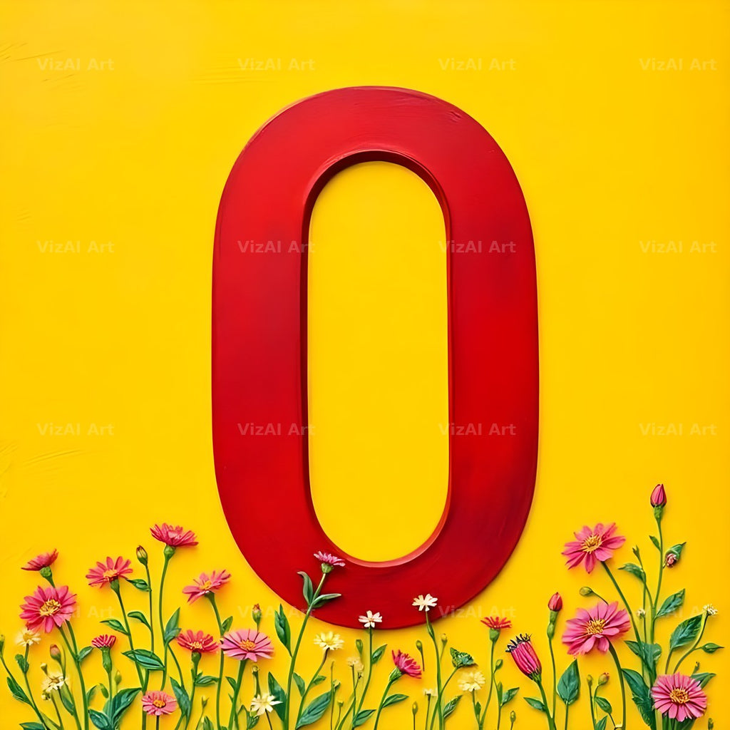 Wildflower Field alphabet letter O