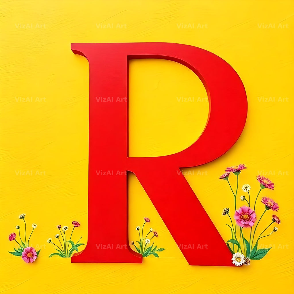 Wildflower Field alphabet letter R