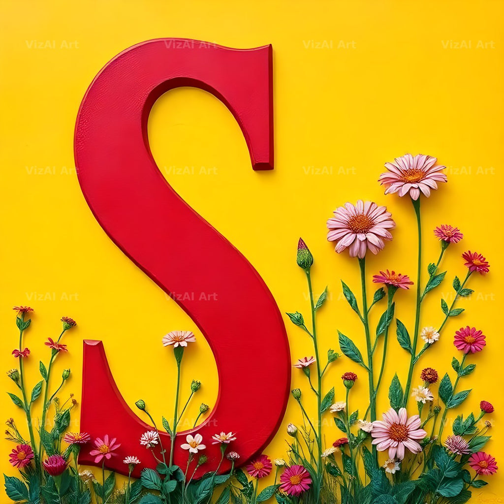 Wildflower Field alphabet letter S