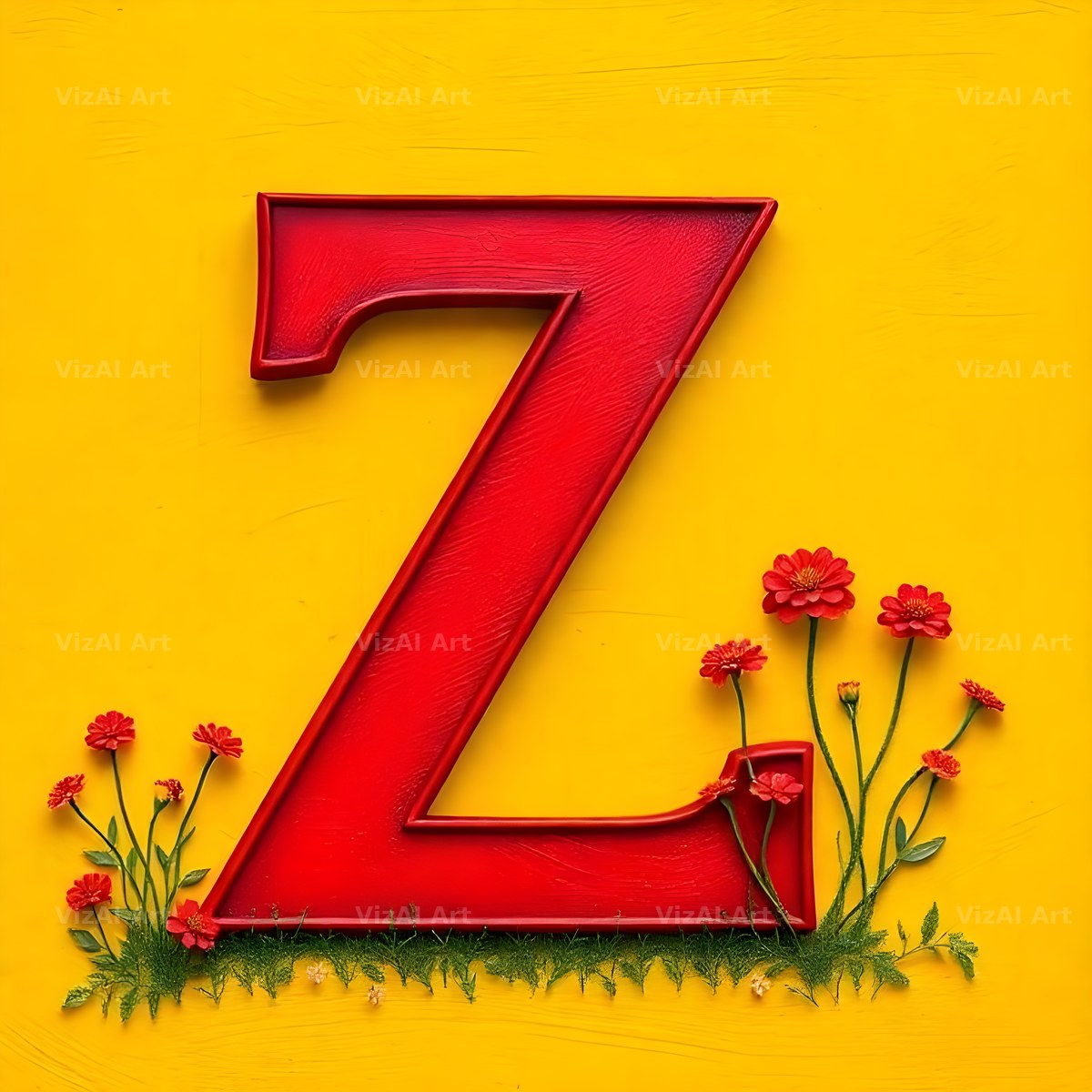 Wildflower Field alphabet letter Z