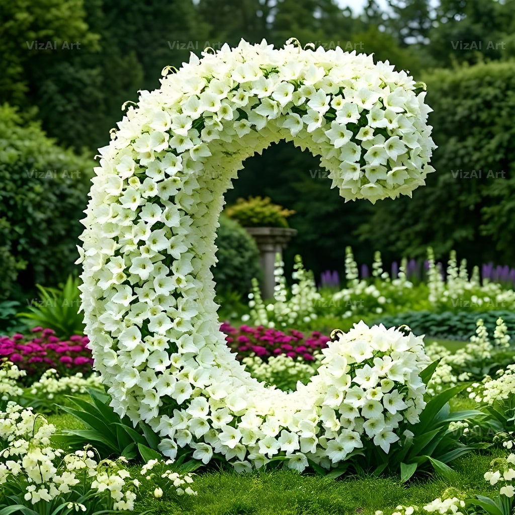White Garden Topiary alphabet letter C