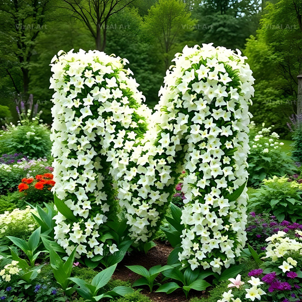 White Garden Topiary alphabet letter M