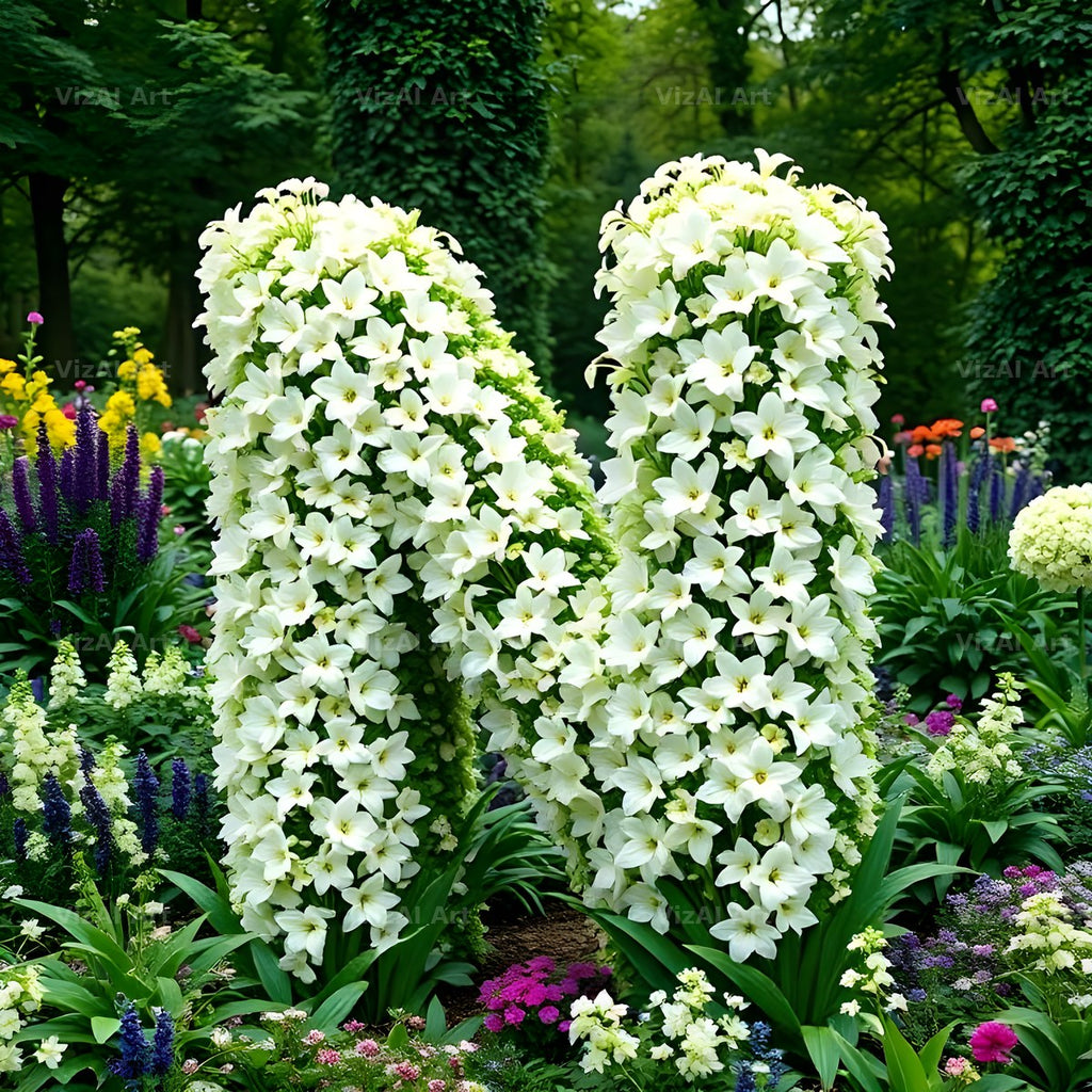 White Garden Topiary alphabet letter N