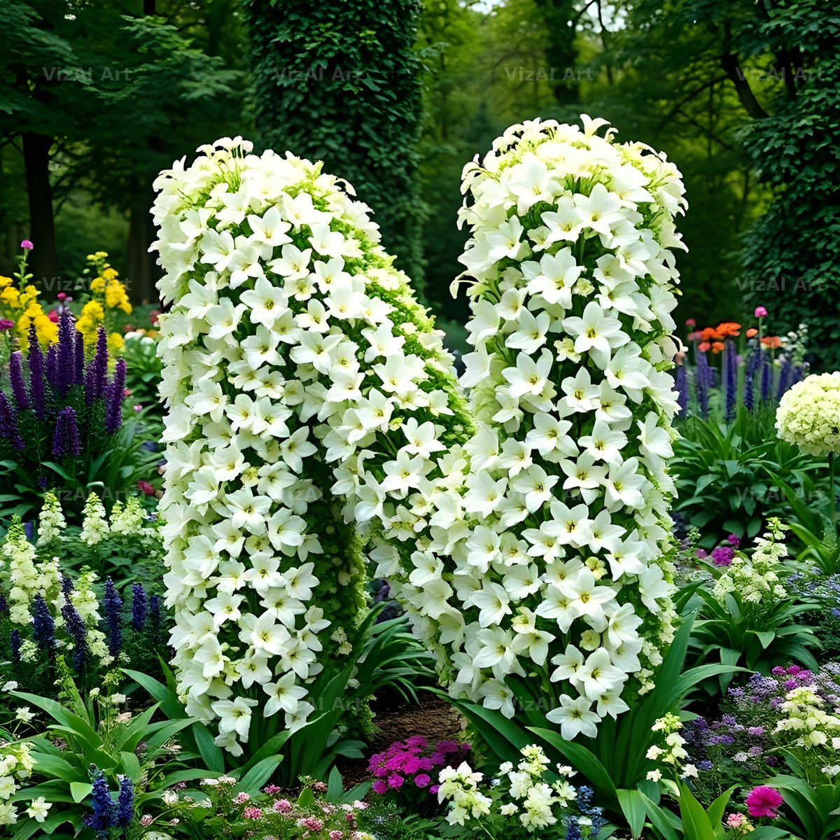 White Garden Topiary alphabet letter N