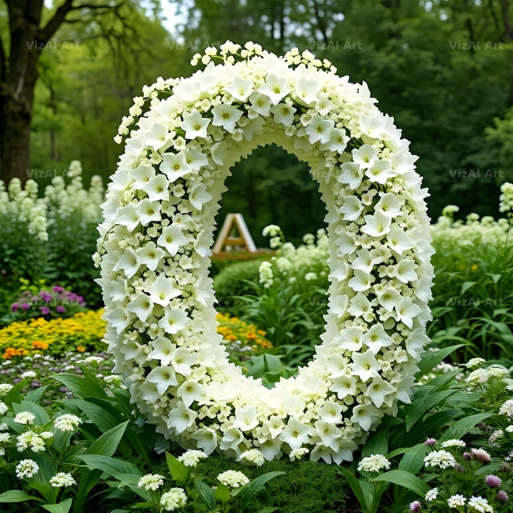 White Garden Topiary alphabet letter O