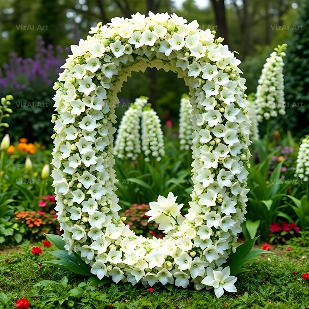 White Garden Topiary alphabet letter Q
