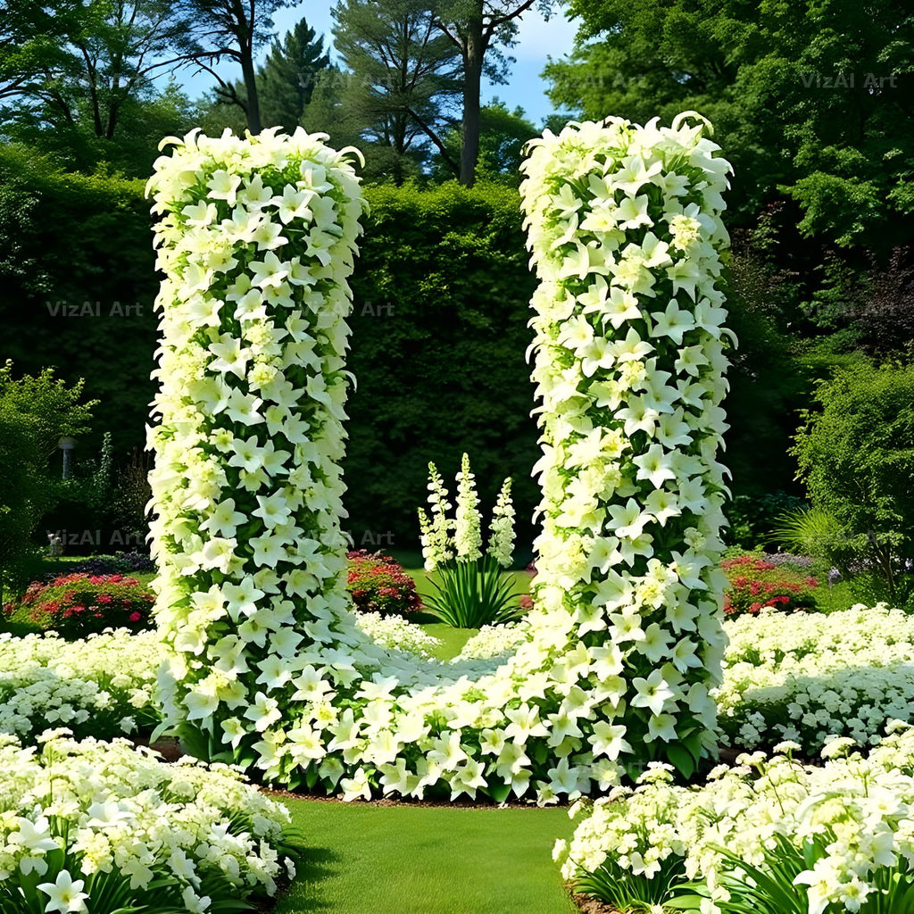 White Garden Topiary alphabet letter U