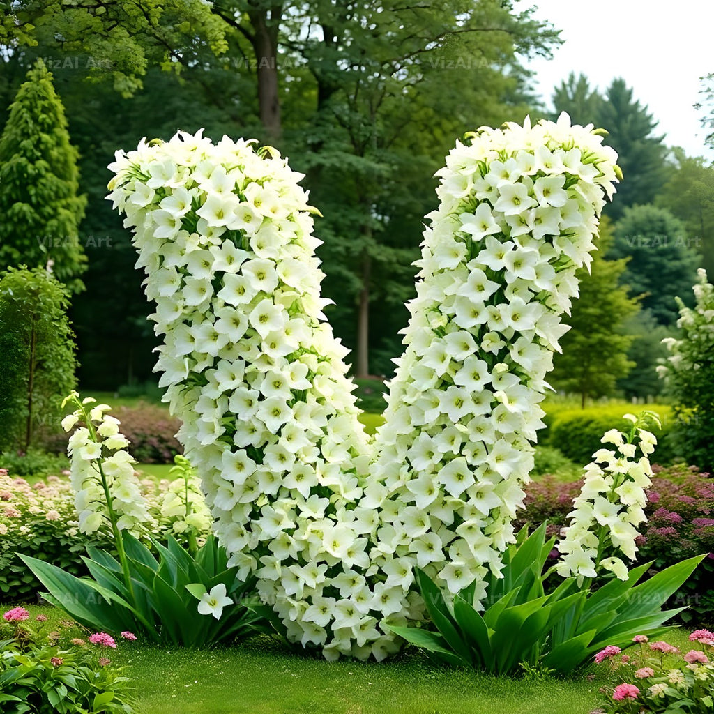 White Garden Topiary alphabet letter V