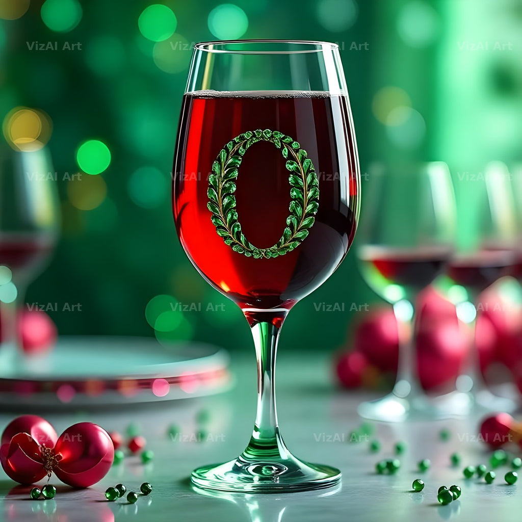 Wine Glass Sparkle alphabet letter O