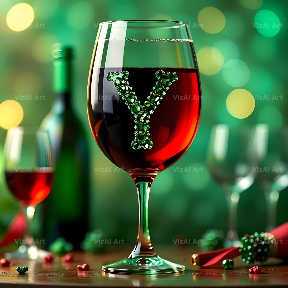 Wine Glass Sparkle alphabet letter Y