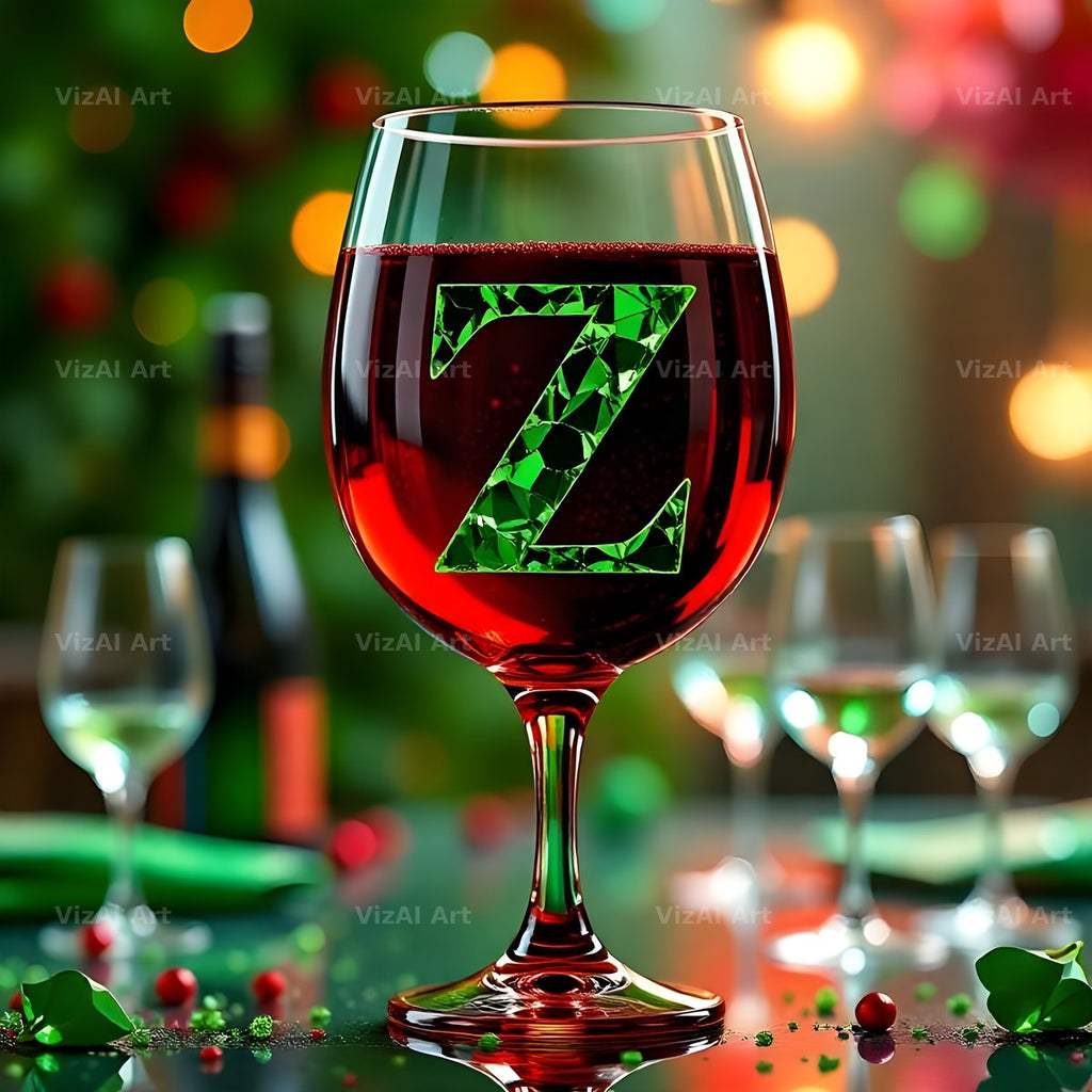 Wine Glass Sparkle alphabet letter Z