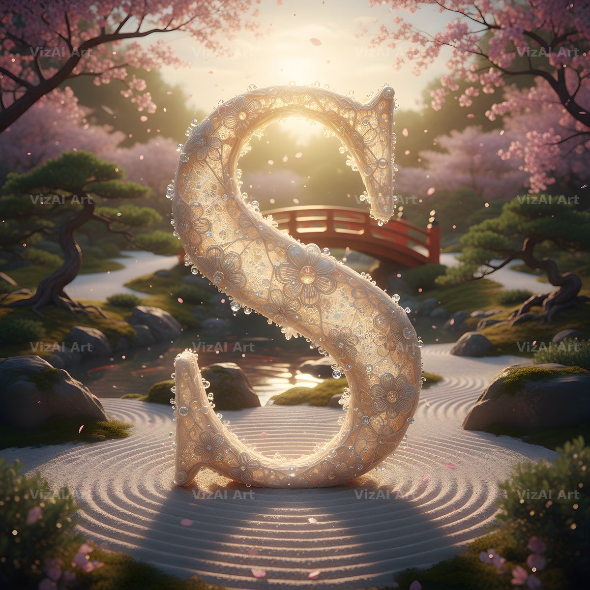 White Lace Garden alphabet letter S
