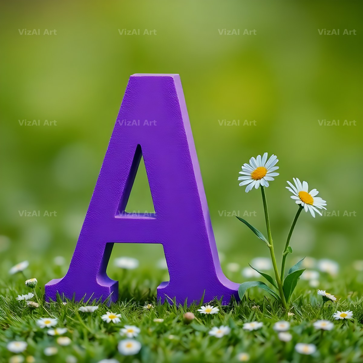 Wild Meadow Daisy alphabet letter A