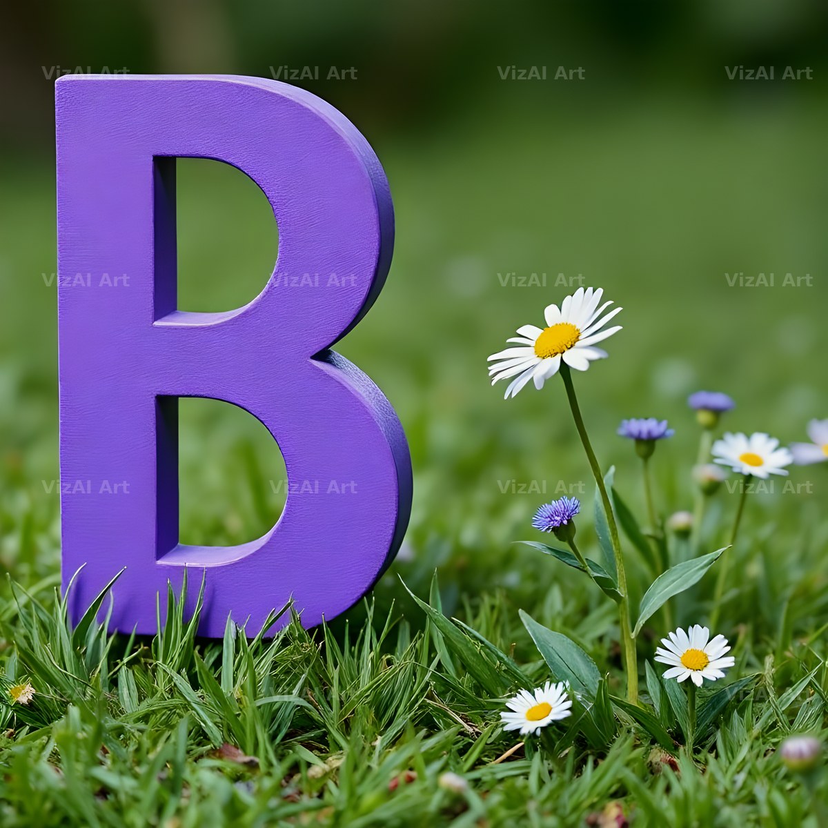 Wild Meadow Daisy alphabet letter B